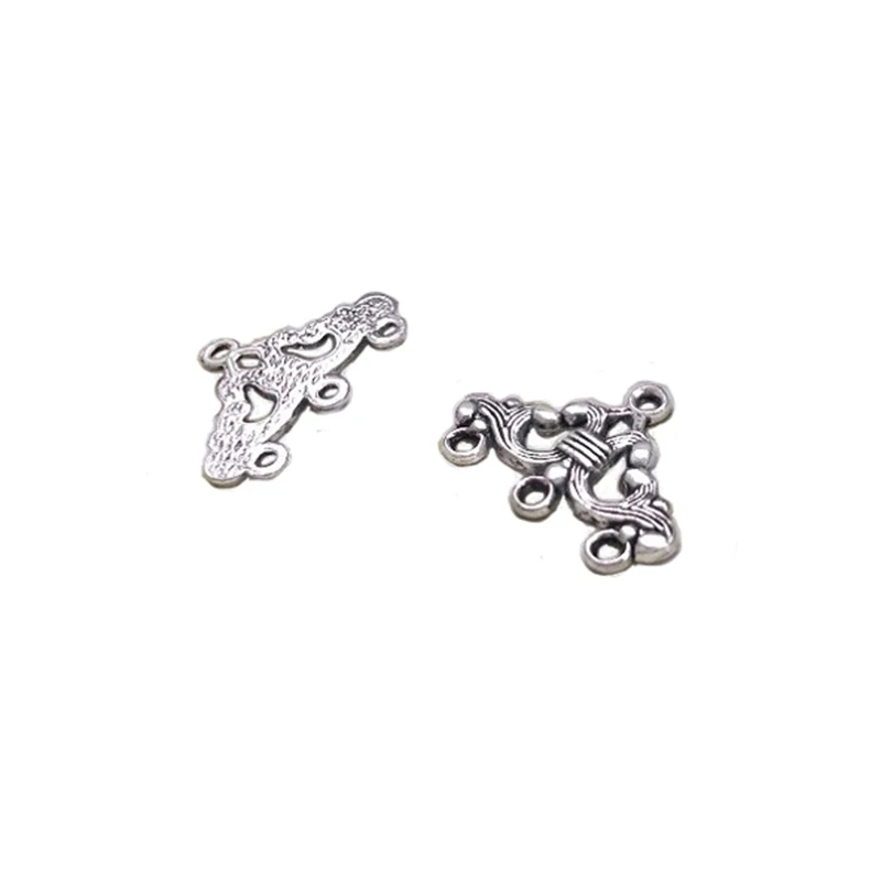 Connector Charms For Jewelry Making Multilayer Triangle Alloy Silver Plated 50pcs/lot DIY Handicrafts Bracelet Earrings Findings