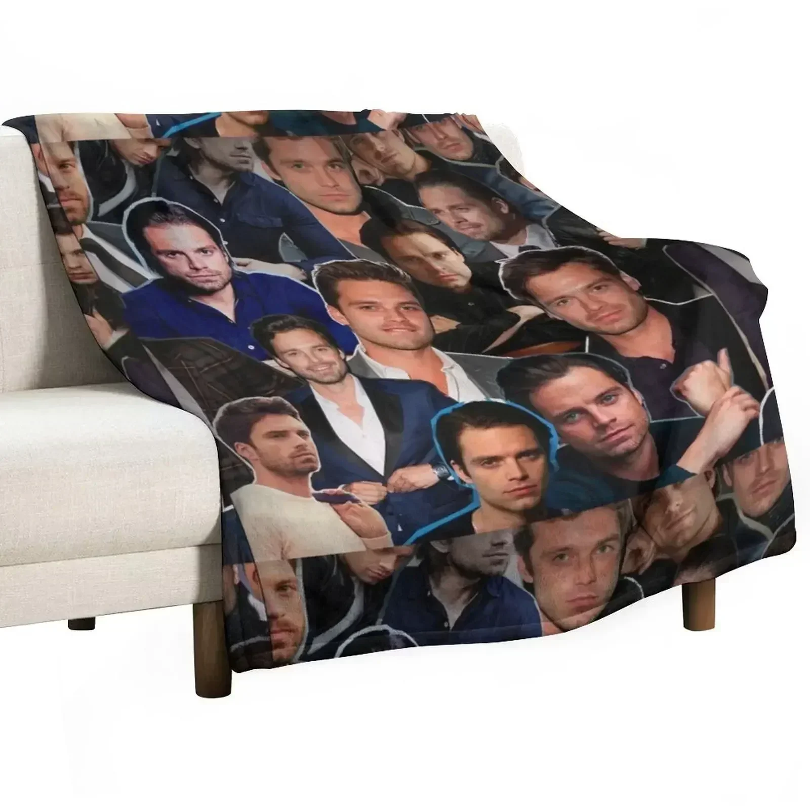 Sebastian Stan Photo Collage Blankets | Sebastian Stan Photo Collage Pillow | Sebastian Stan Photo Collage Tshirt Throw Blanket