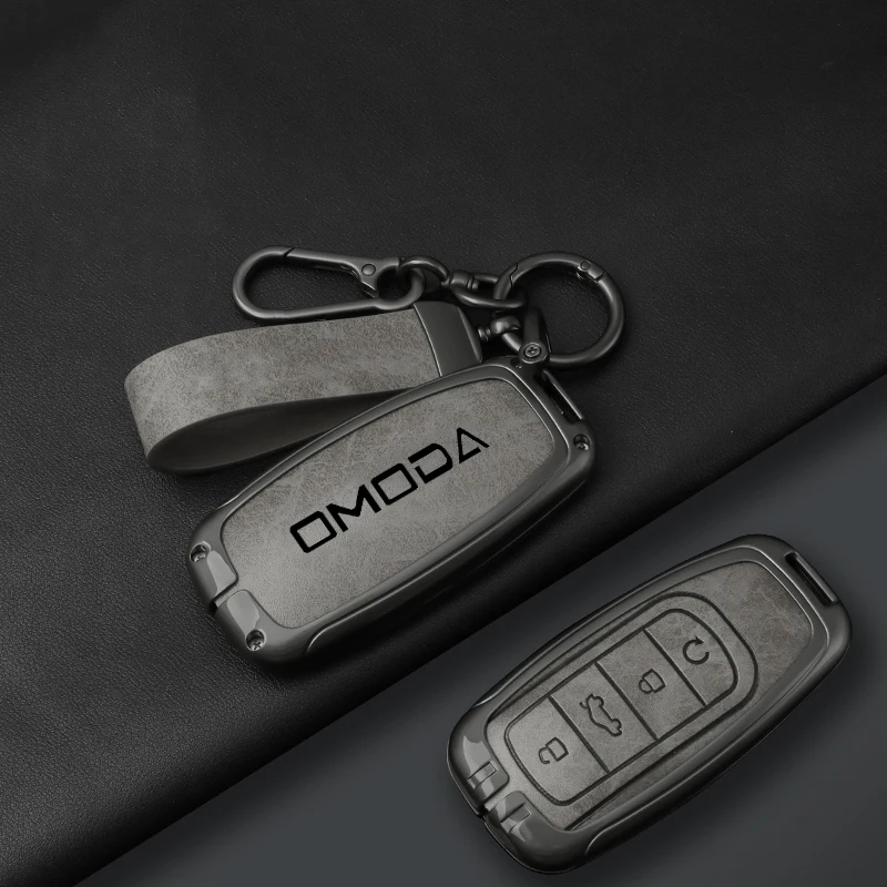 Leather Car Key Case Cover for Chery Omoda 5 C5 E5 C9 EV PHEV 2025 Replace Key Shell Bag Keychain Auto Interior Accessorries