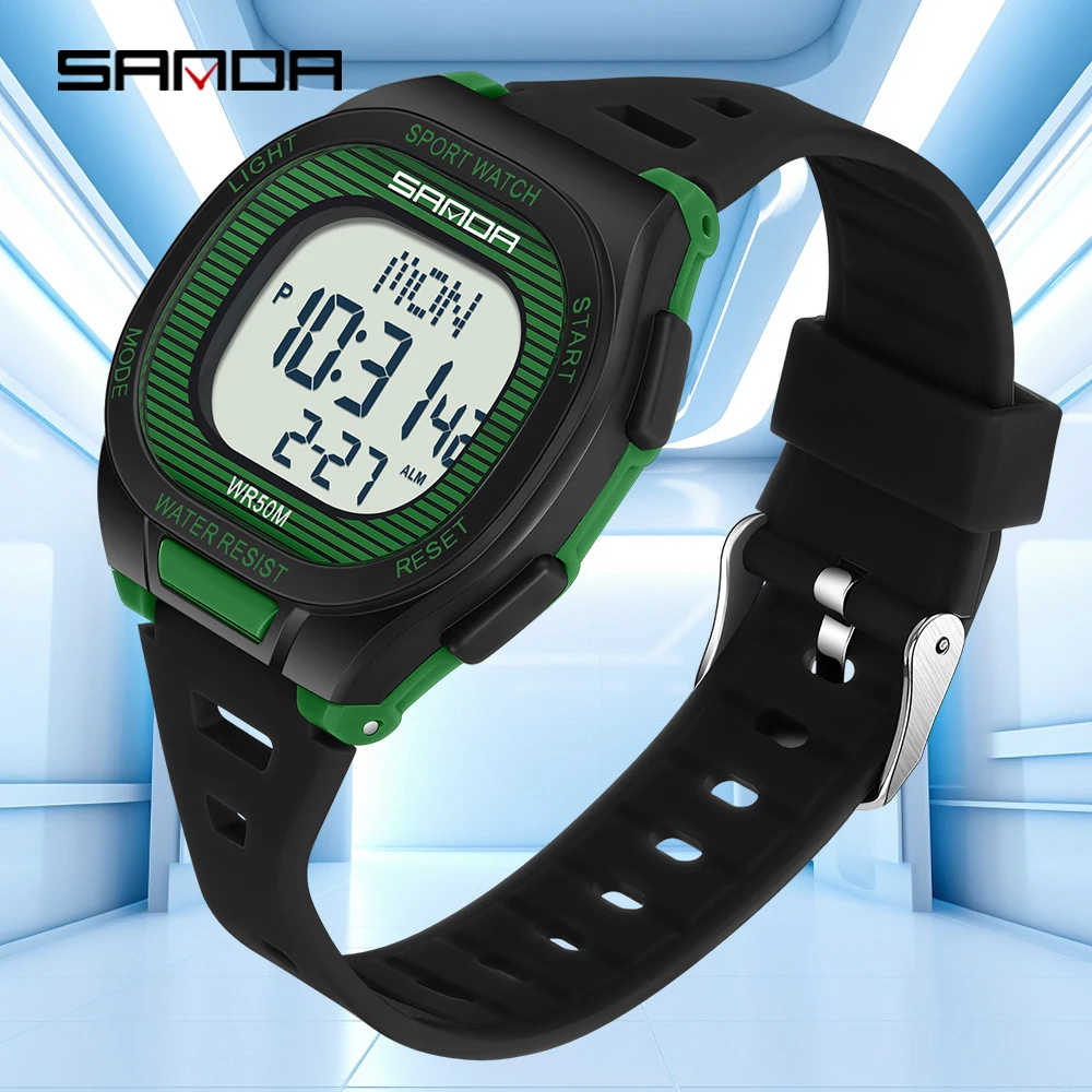 

Модные SANDA новые роскошные мужские электронные часы 22195, спортивные многофункциональные водонепроницаемые мужские электронные часы обратного отсчета