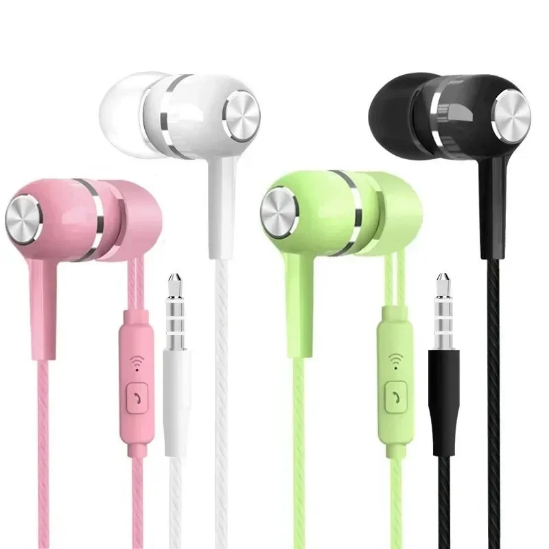 Wired Headphones in-ear 3.5mm Sport Earbuds with Bass Phone Earphones Stereo Headset with Mic Volume Control Music Earphones