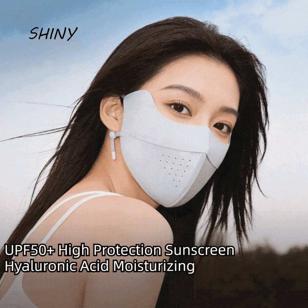Elastic Summer Ice Silk Mask Breathable Thin Face Cover Sunscreen Veil UV Protection Face Gini Mask Women/Girls