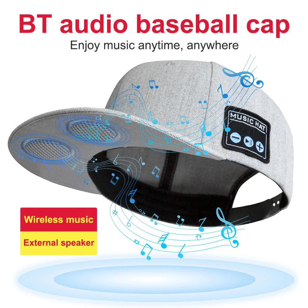 New Hat Bluetooth Speaker Adjustable Bluetooth Hat Wireless Smart Speaker Cap For Outdoor Running Sports Baseball Cap With Mic