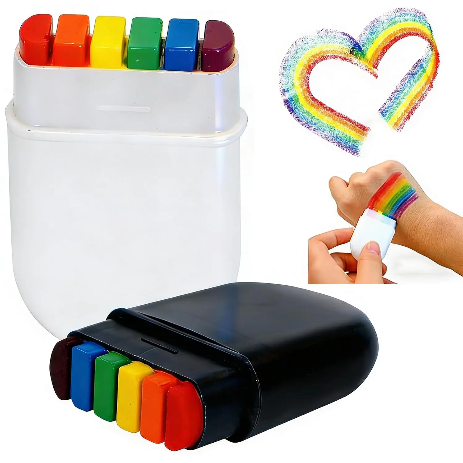 Colorful Theme Birthday Party Accessories Rainbow Crayon Paint Color Set Oil Pastel DIY Rainbow Colors Graffiti Pen