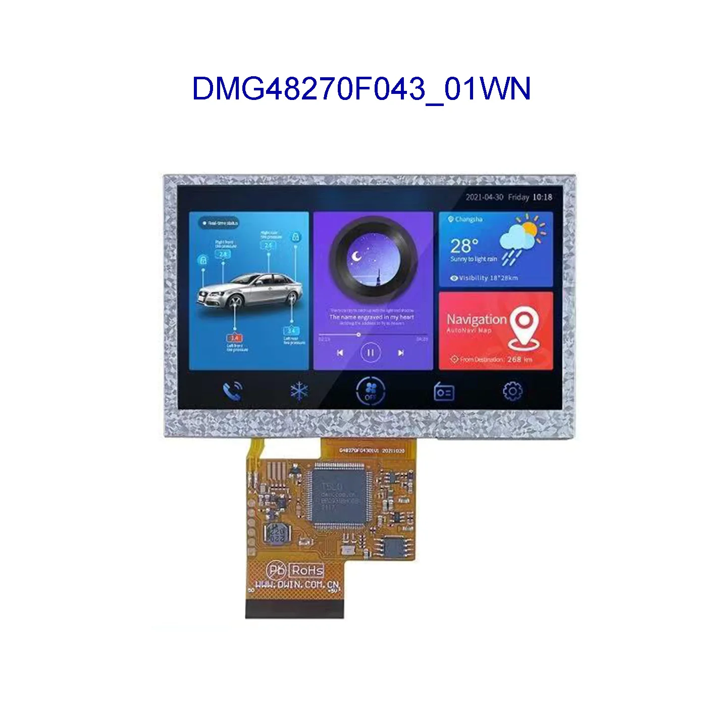 DMG48270F043_01WN WTC WTR WTCZ01 4.3인치 480*272 LCD 디스플레이 화면 스마트 TFT 초박형