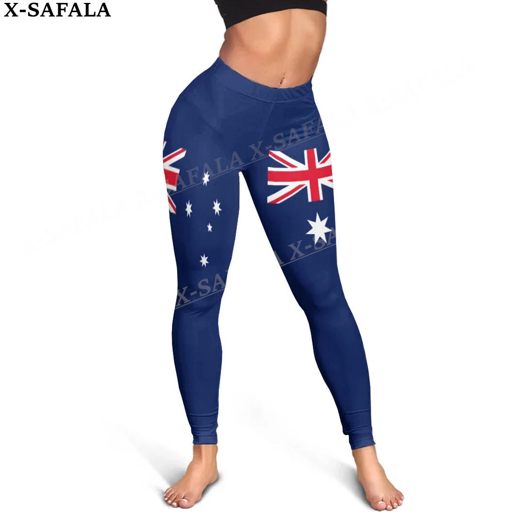 Australia Coat Of Arms Love Country Leggings 3D Print Women Yoga Girl Stretch GYM Slim High Waist Legging Summer Sports-1