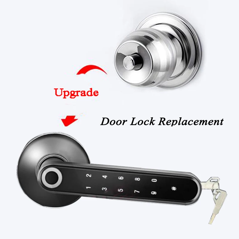 50mm Bolt Included Tuya Smart Bluetooth Lock Code Handle Lock Biometric Fingerprint Electronic Door Lock Swing Door Lock