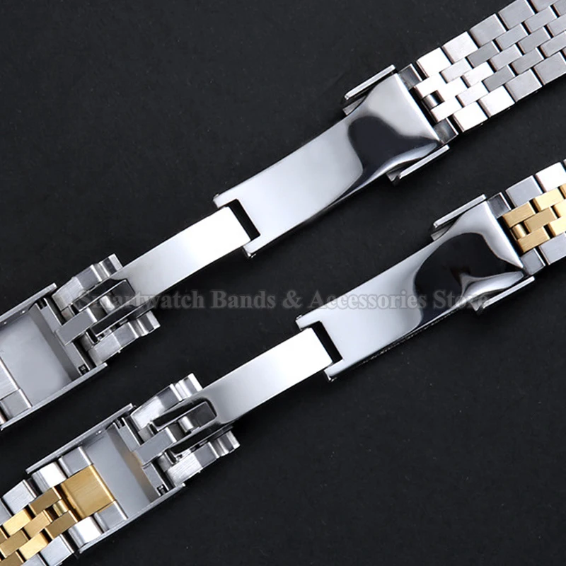 20mm Stainless Steel Watch Strap for Rolex Daytona Diving Bracelet for Jubilee Curved End Metal Wrist Band Solid Folding Buckle