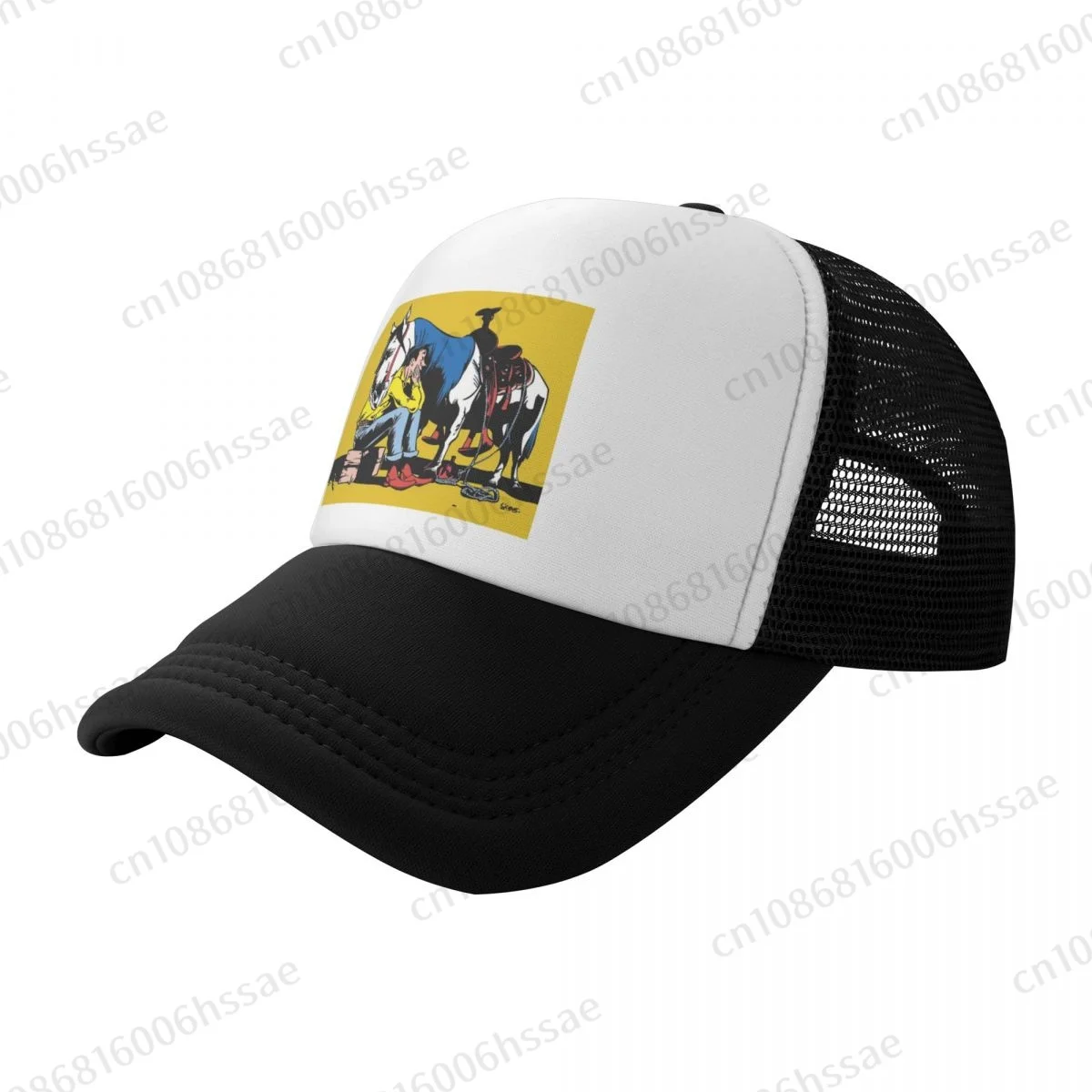 Lucky Luke Anime Cartoon Cowboy Mesh Baseball Cap Summer Outdoor Men Women Fashion Sport Hats Hip Hop Trucker