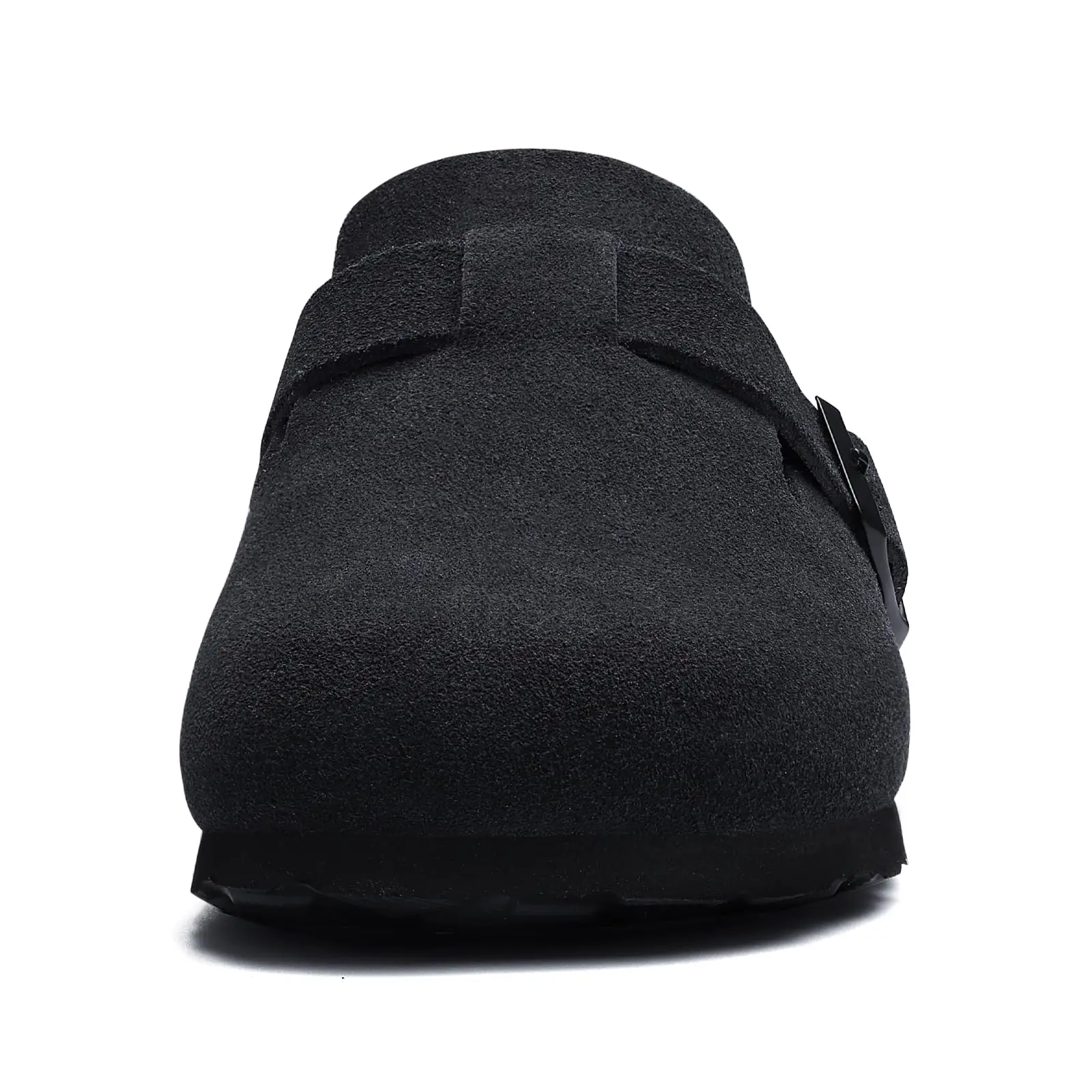 Evshine Heren Koe Suède Klompen met Steunzool Lederen Muilezels Comfort Mode Aardappel Schoen Dames Kurk Voetbed Echt Suède Klompen