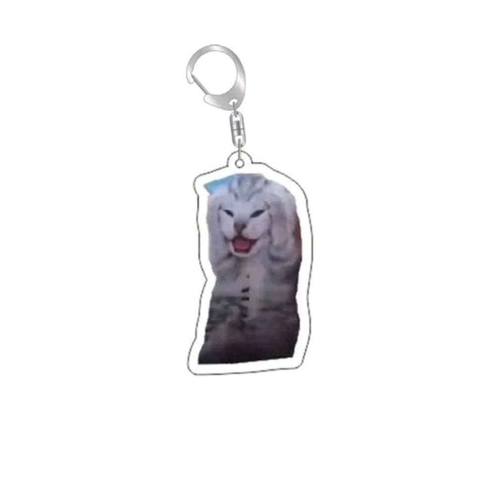 Trendy Cat Head Keychain Fun Meme Image Backpack Small Pendant Wholesale Internet Famous Emotionally Expressive Toy Figure