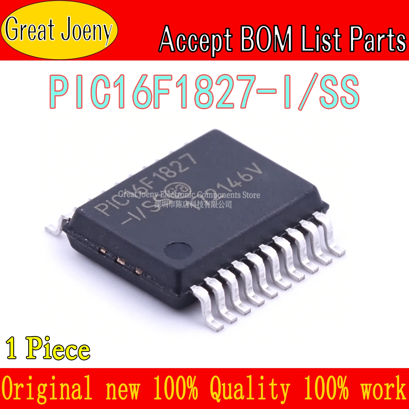 100% New Original PIC16F1827 PIC16F1827-I/SS IC MCU Chipset SSOP-20