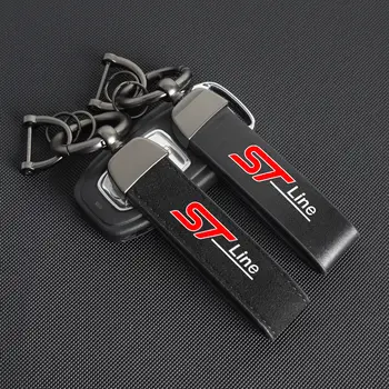 皮革碳纖維汽車鑰匙圈飾品,鋅合金材質,可360度旋轉,適用於福特ST Line、福斯、蒙迪歐、嘉年華、翼虎等車型。 10 最佳銷售 福特福克斯ST鑰匙扣 - №7