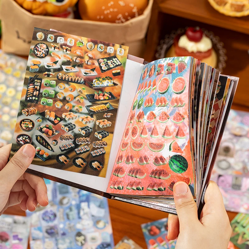 30 Sheets Y2K Style Cut Film Sticker Book Japanese Stationery Stickers Journal Handbook Scrapbooking Kawaii Aesthetic Sticker image 2