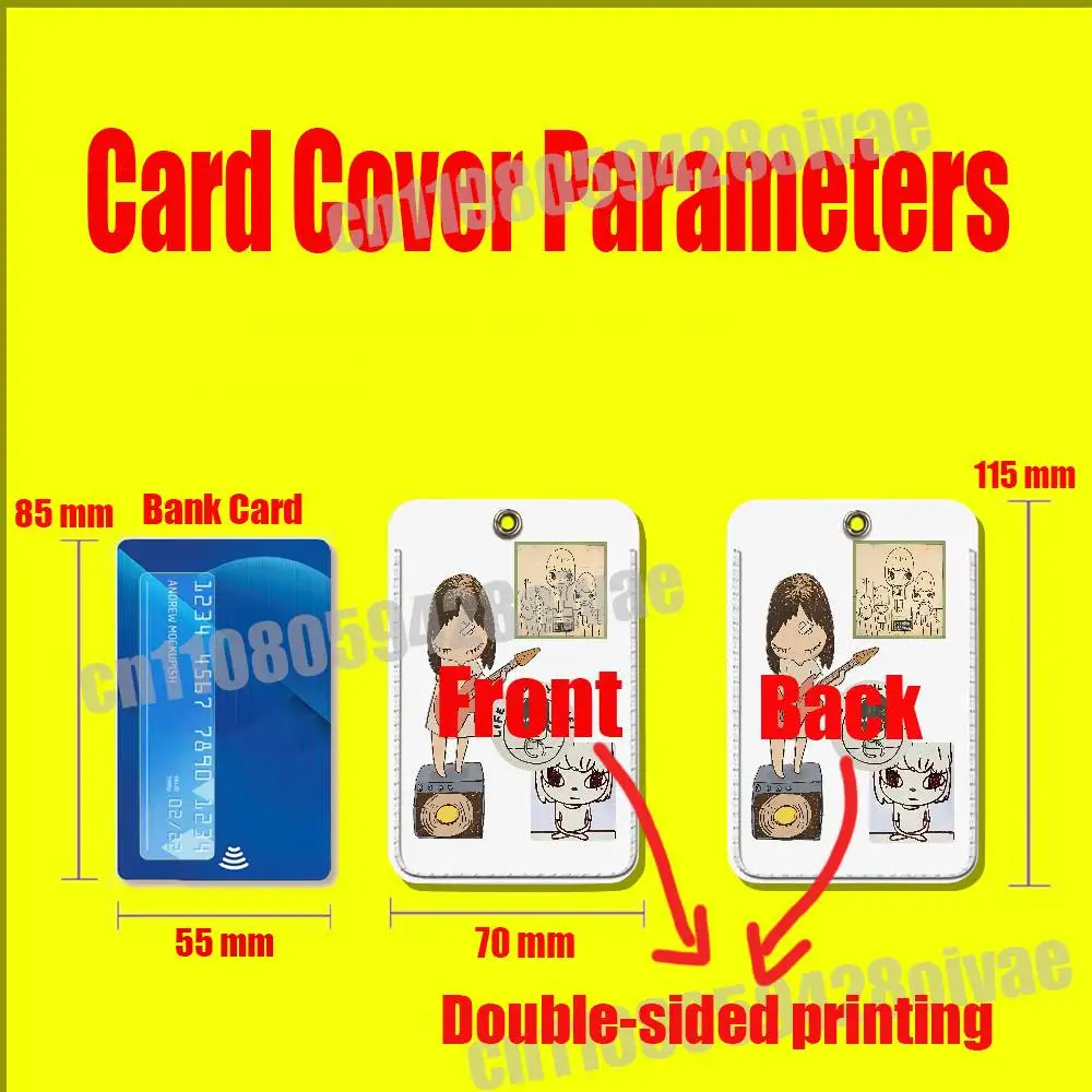 Japan Pop Y-Yoshitomo N-Nara Kaarthouder Case Voor ID Clips Credit Bank Toegang Water mouwen Pocket PU Lederen Sleutelhanger