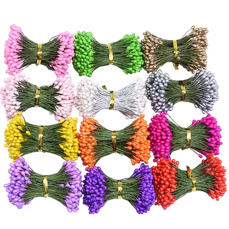 260pcs 3mm Mini Artificial Stamen Bud Bouquet Flowers Wedding Party Flower Stamen Home Garden DIY Wreath Scrapbooking Decoration