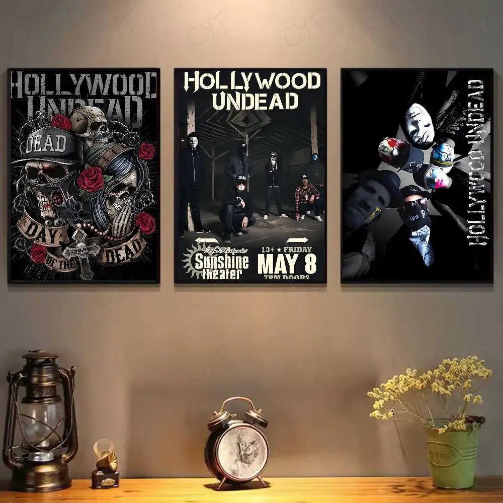 ملصق فرقة هوليوود أوندد جدار لاصق مقاوم للماء لغرفة المعيشة المنزلية وغرفة النوم والديكور الجمالي