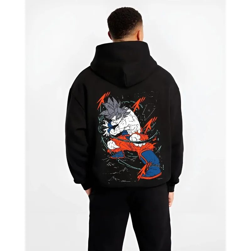 

2025 Men's Hoodies Dragon Ball Z Son Goku Graphics Autumn Winter Pure Cotton Sweatshirt Japanese Anime Harajuku Y2K Sportswear