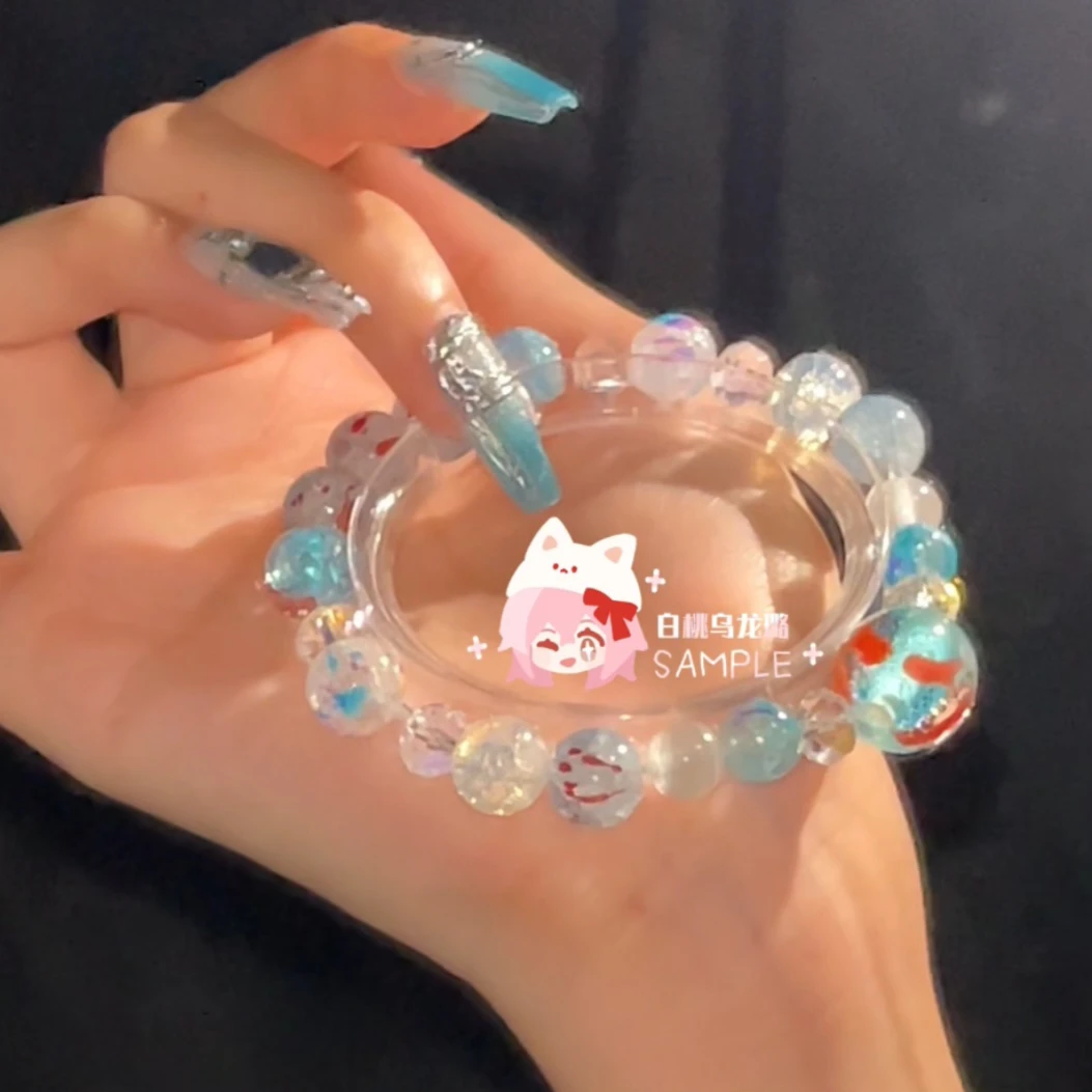 Anime Love and Deepspace Rafayel Cosplay Coloured Glaze Jewelry Bracelet Accessories Mascot Ornament  Xmas Halloween