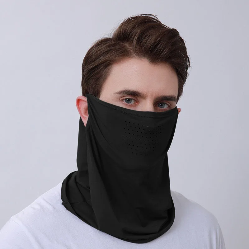 

Велосипедная маска для лица из ледяного шелка для мужчин и женщин, вуаль на все лицо, защита шеи, маска для шеи, вуаль
