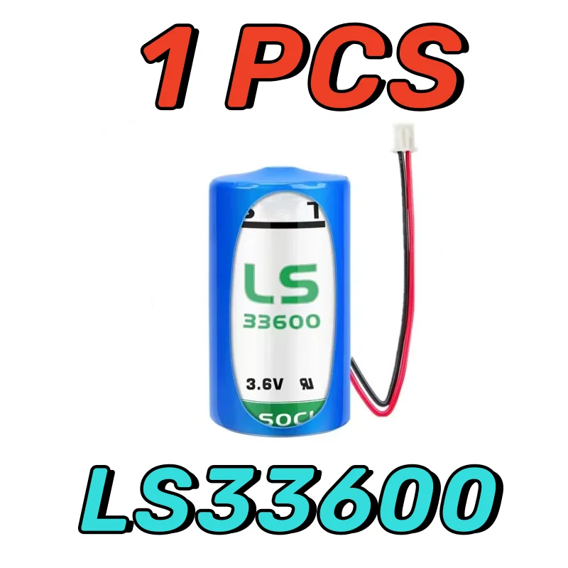 1PCS New Original For SAFT LS33600 ER34615 Size D 3.6V 17000mAh Lithium Battery Non-rechargeable PLC Batteries With Connector