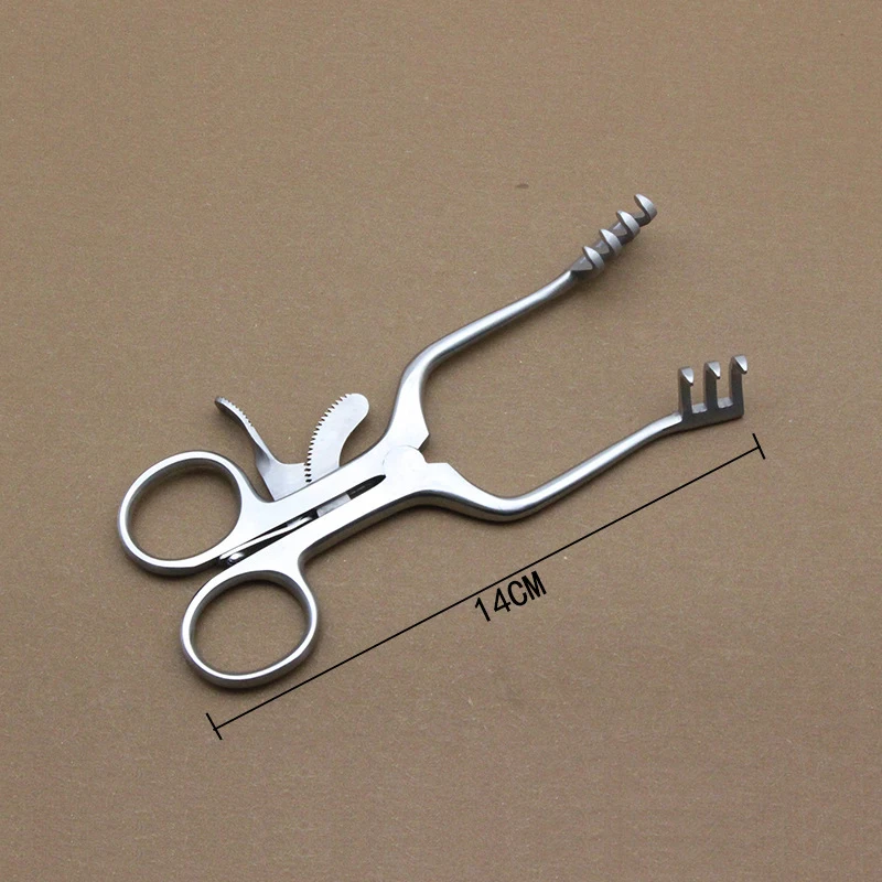 Dilatador de instrumento ortopédico, esparcidor de mastoides, mandíbula única, mordaza múltiple, autofijación ajustable, retractor de piel con múltiples ganchos