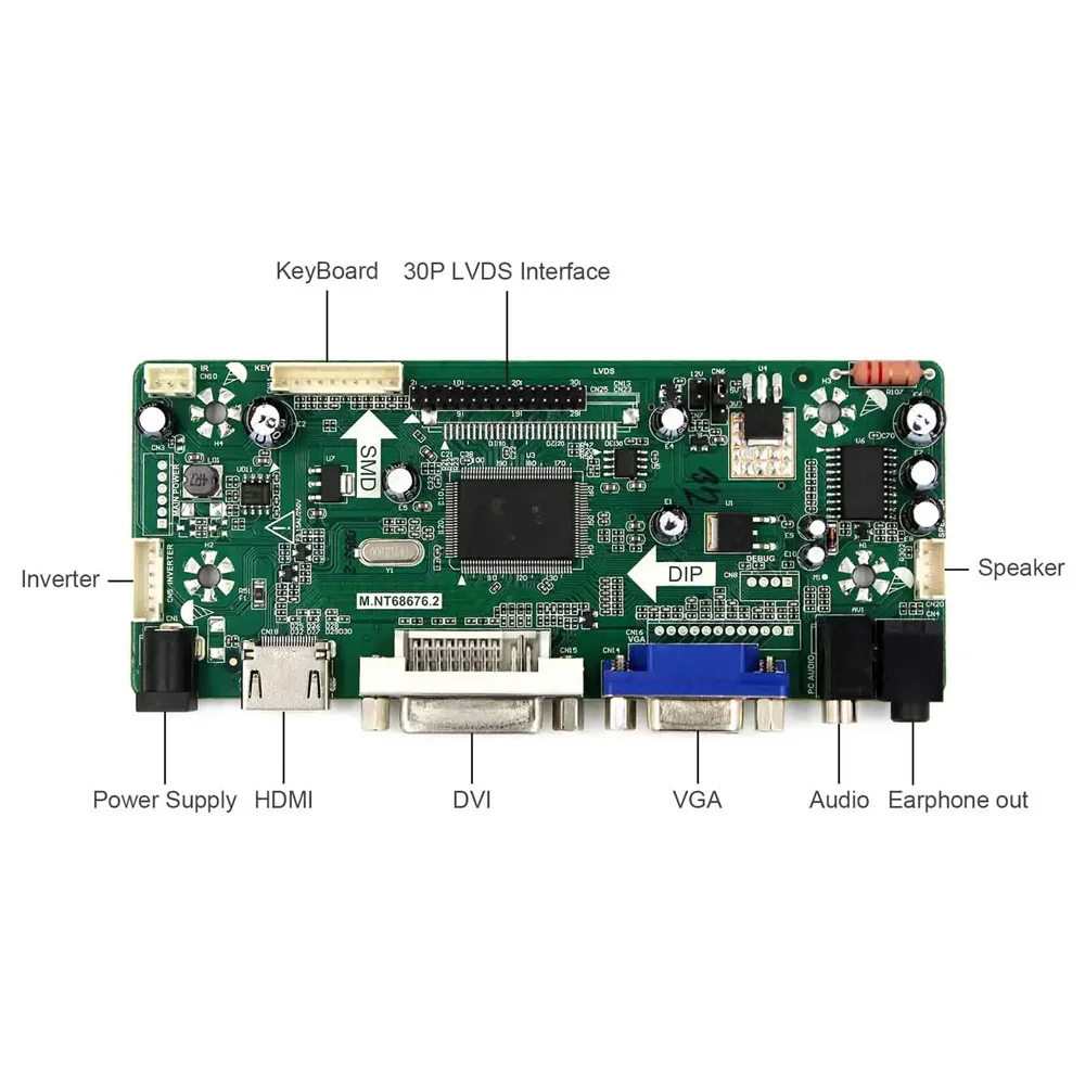 Imagem -04 - Placa do Controlador do Lcd com hd mi Vga Dvi Áudio 10.4in 800x600 Tm104sdh01