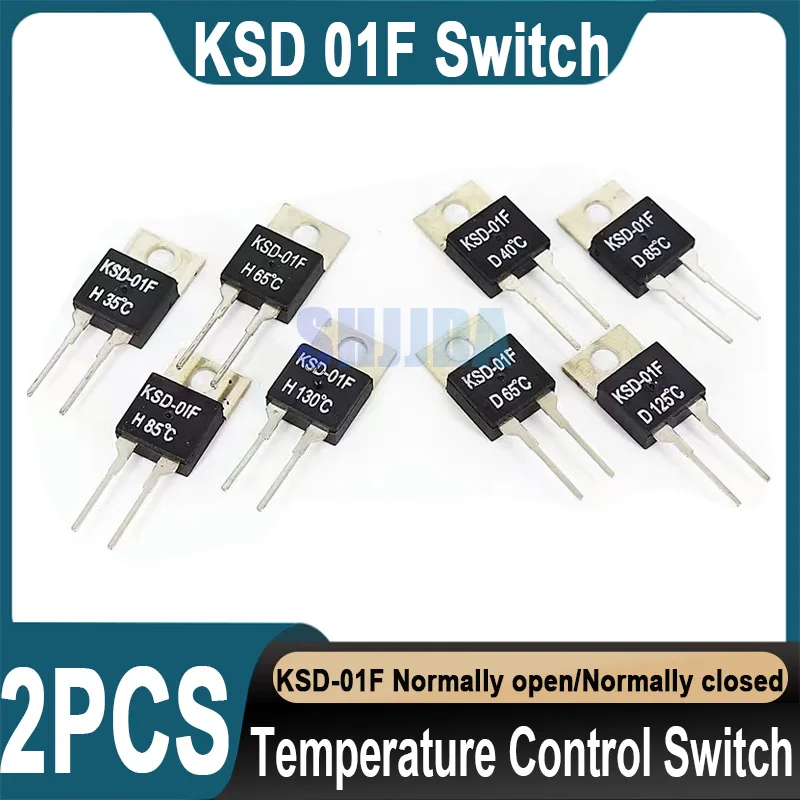 مفتاح درجة الحرارة KSD 01F ، 40C ، 45C ، 50C ، 55C ، 60C ، 65C ، 70C ، 75C ، 80C ، 85C ، 90C ، 95C ، 100C ، 105C ، 110C-135C ، 2