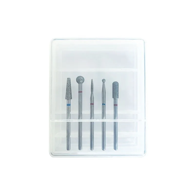 5 قطعة/المجموعة/مجموعة أدوات مانيكير برأس مبرد معالجة مسبقًا على الطراز الروسي مع حقيبة مفتوحة لإزالة الجلد الماسي ورؤوس ملف الماس #6