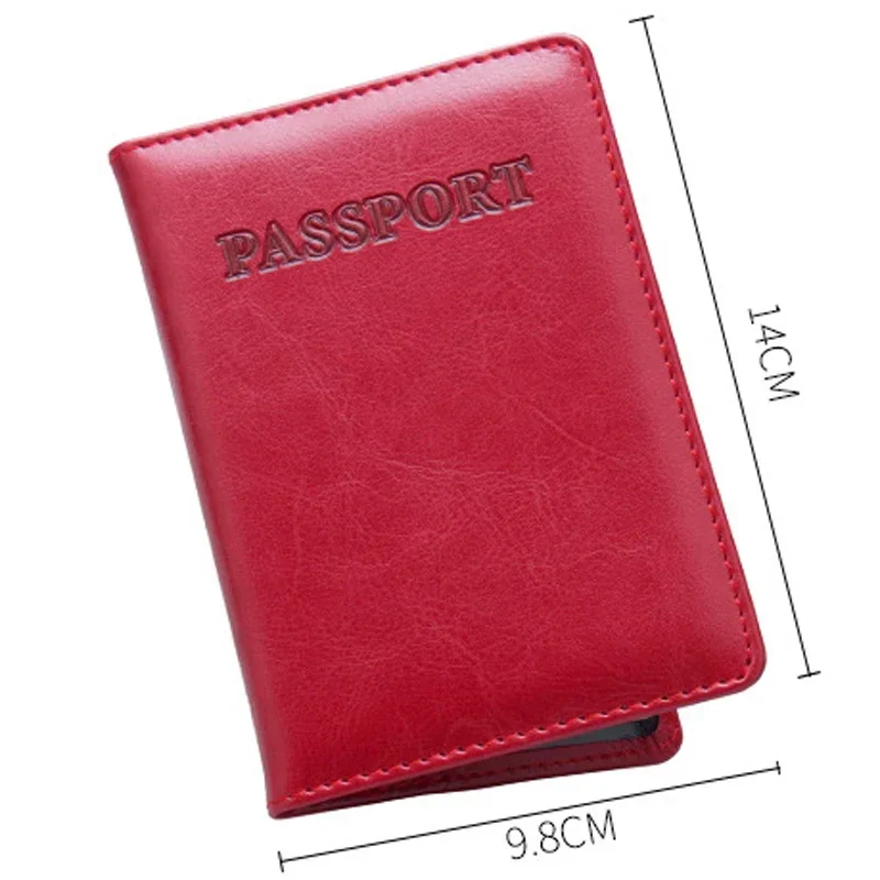 غطاء جواز السفر بو الجلود رجل إمرأة حامل جواز السفر مع حامل بطاقة الائتمان حافظة المحفظة حامي معرف القضية 8 ألوان #3