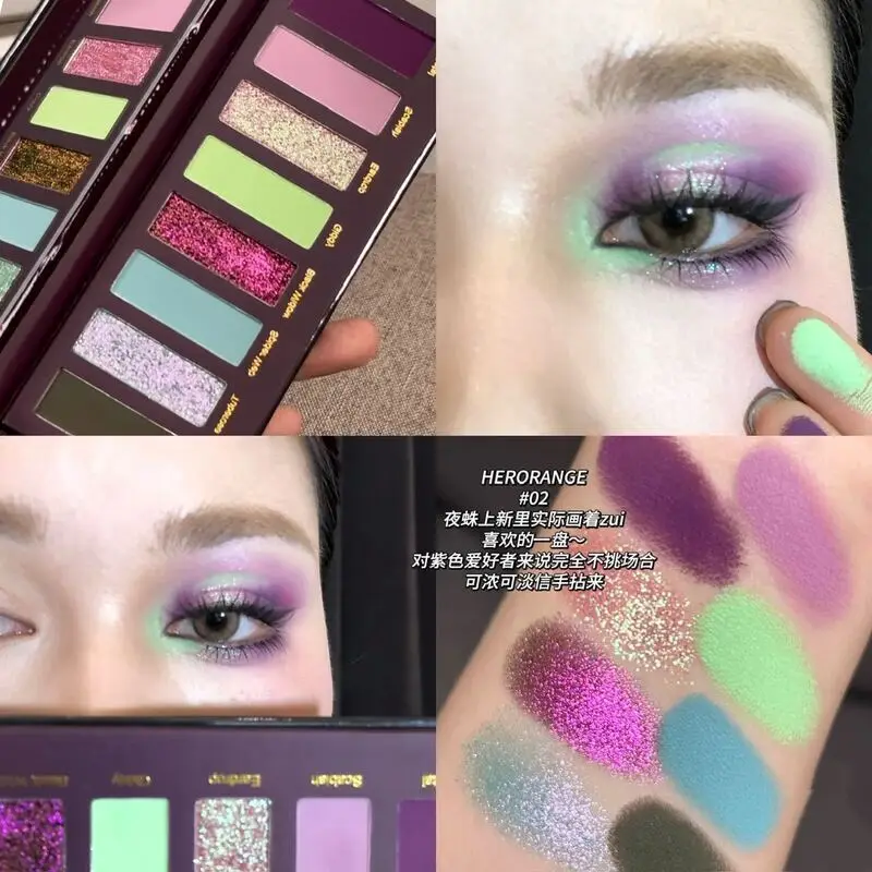 Multi-functional Eight-color Eyeshadow Palette, Smoky Matte Cos Stage, European And American Dazzling Blue-green