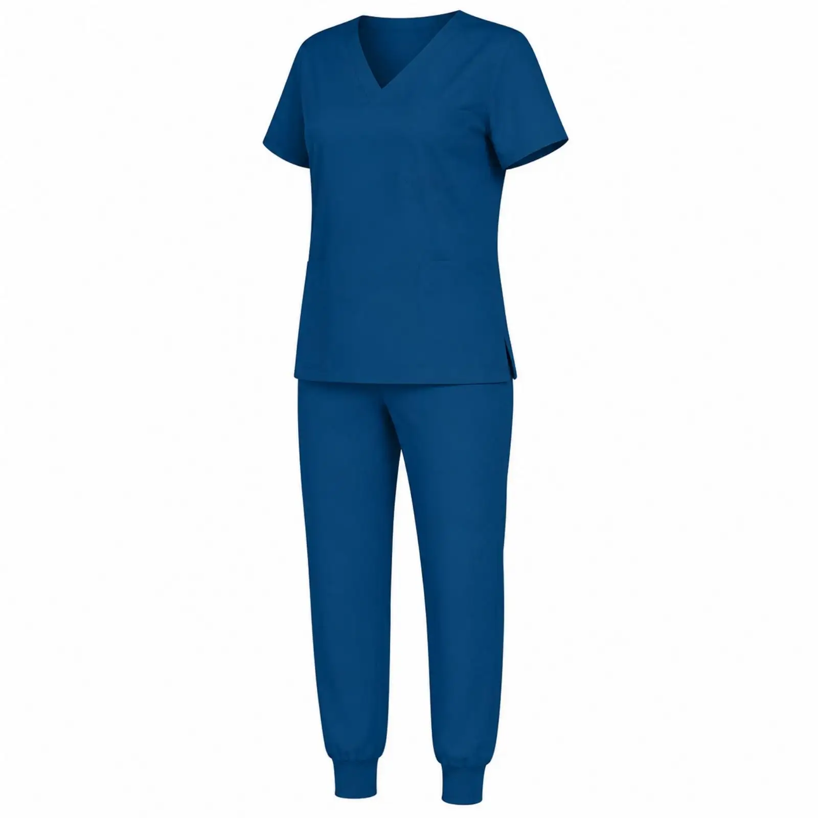 Ladies Medical Scrub Uniform Set Polyester Spandex Stretch Breathable Nursing Workwear with Pockets for Healthcare Professional