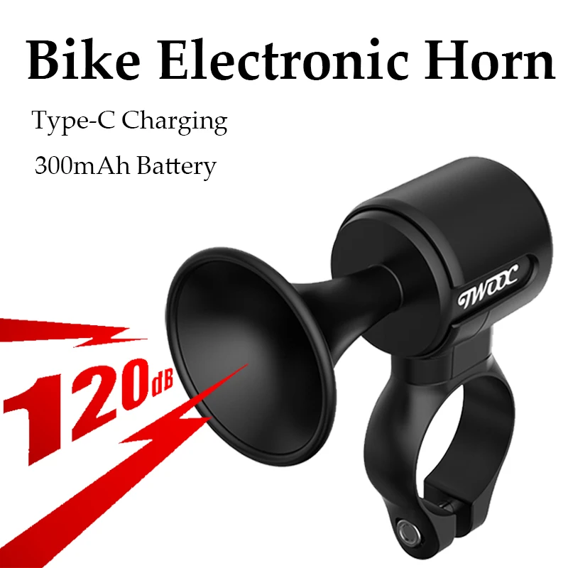 Electric Bicycle Horn 120db Loud Bike Bell Scooter Rechargeable Warning Sound Horns With Warning Sound For Kids Scooters Bikes