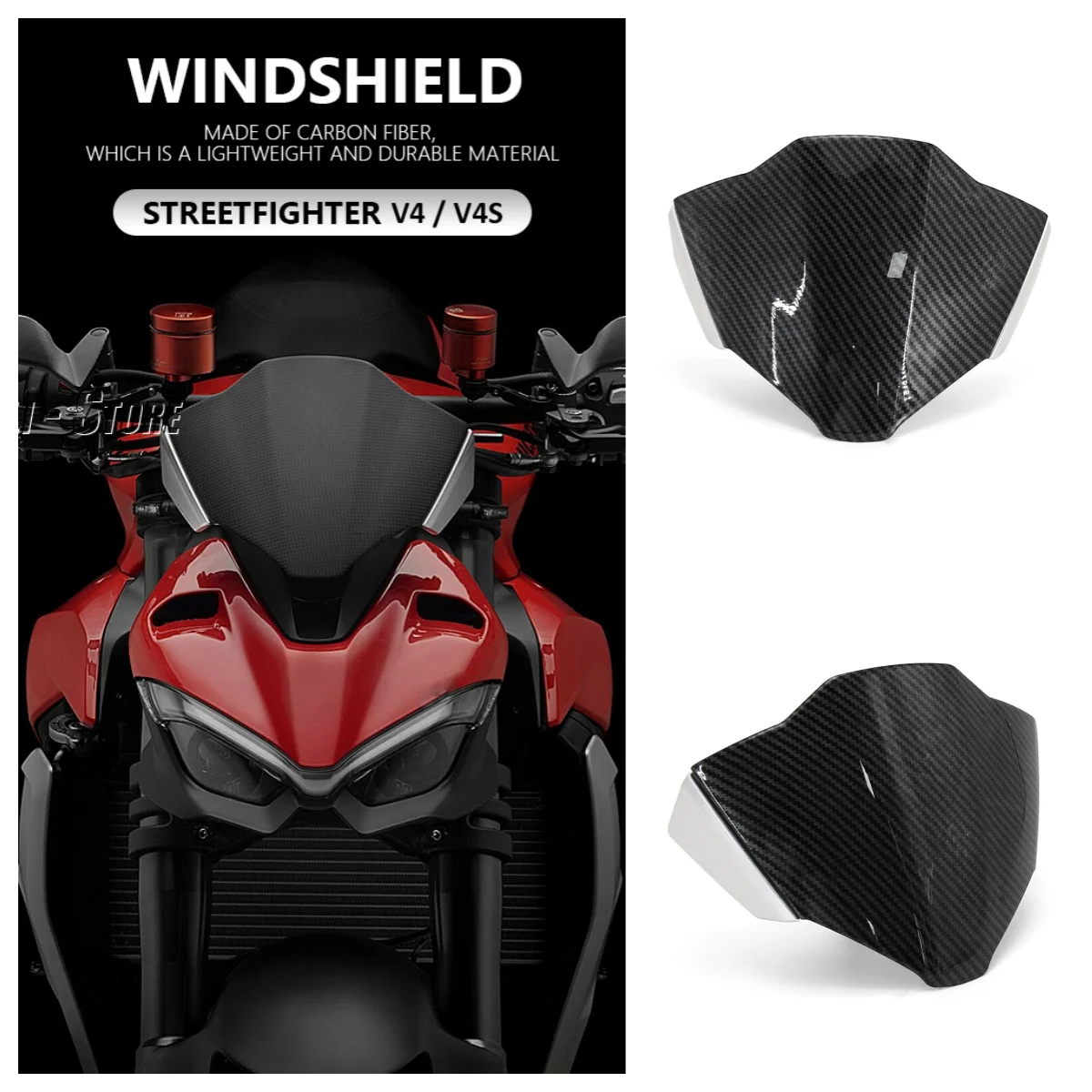 

For Ducati STREETFIGHTER V4 Streetfighter V4 S V4S 2021 2022 2023 Motorcycle ABS Windshield Visor Wind Deflector Windscreen