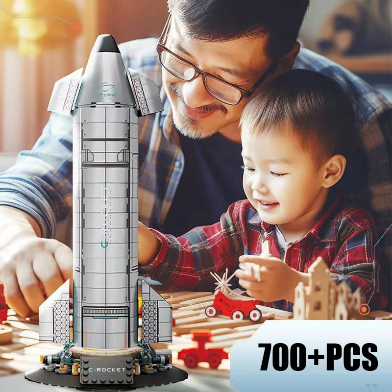 Idea Universe Exploration Bricks Space-X Starship Construction Building Block Spacecraft Educational Toys WIth Light For Gift