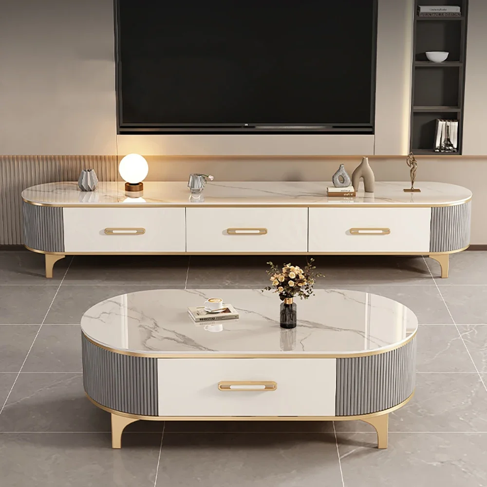 

Organizer Modern Coffee Tables Design Luxury Glam Round Coffee Tables Metal Unique Designer Show Mesa Auxiliar Hotel Furniture