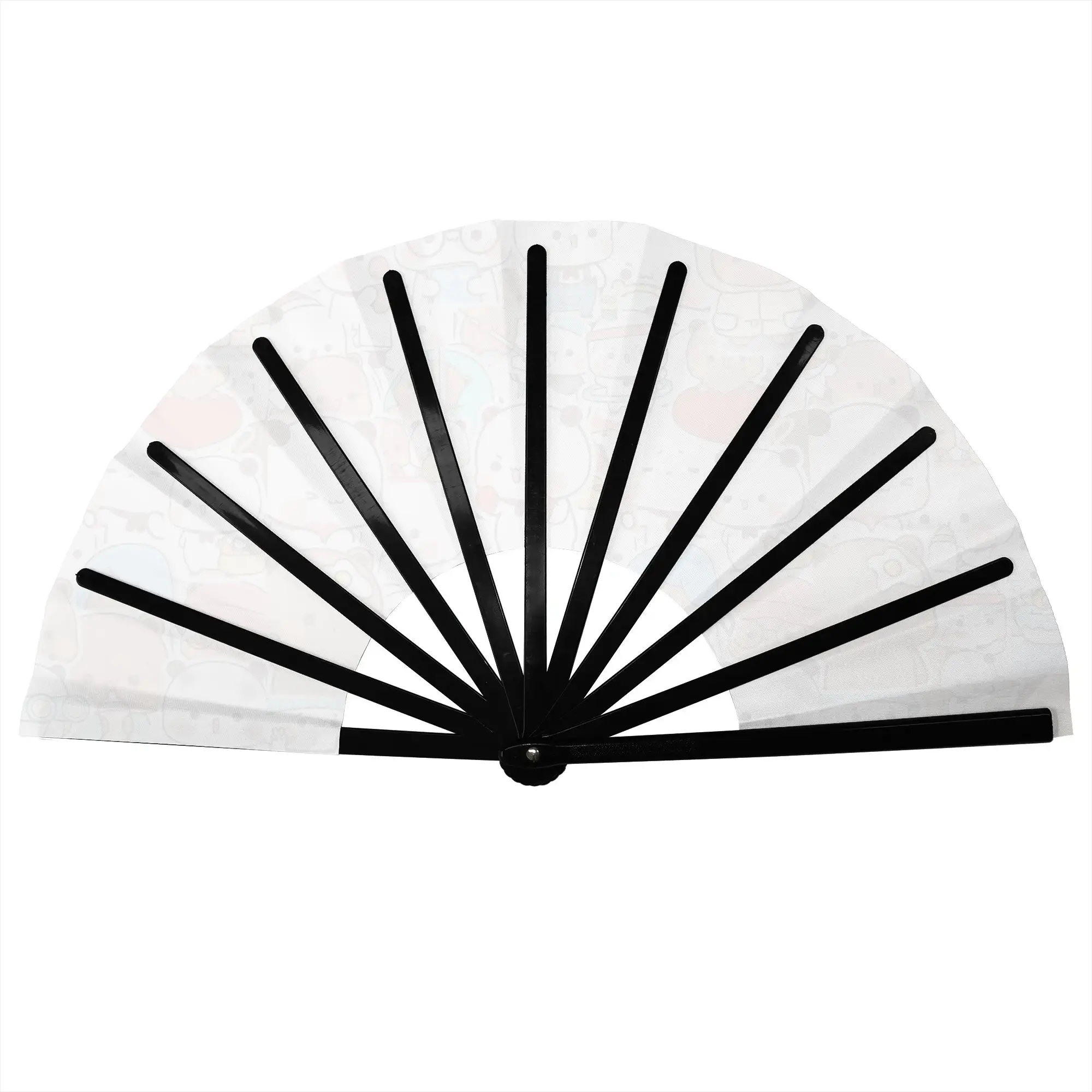 Sweet Bubu Dudu Classic Comic Manga Folding Hand Fan  Bear Polyester Fabric Fan Funny Summer Accessory Decorative Fans