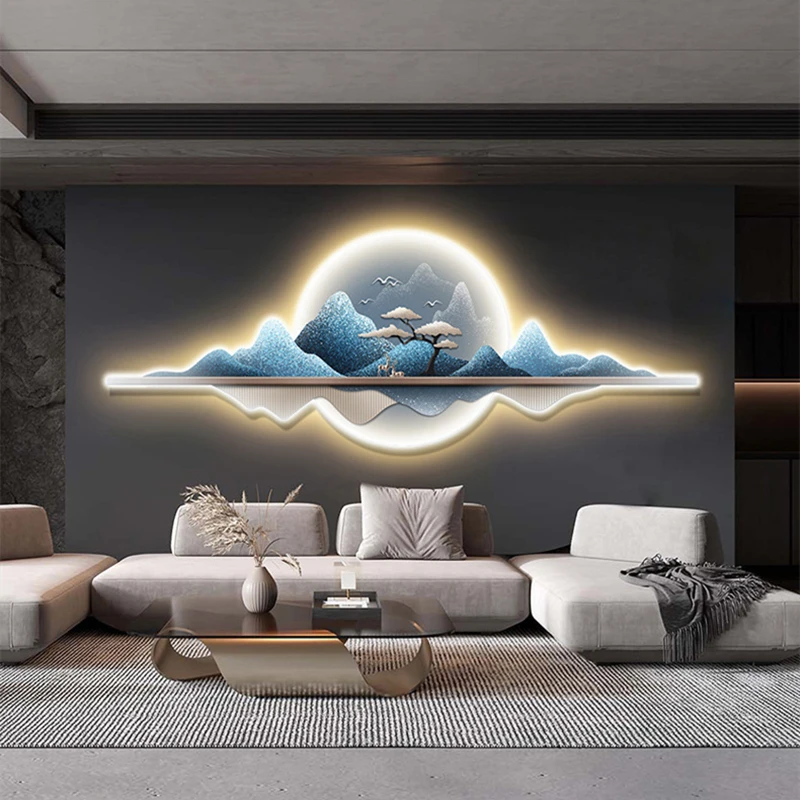 Modern Luxury Living Room Background Wall Lamp Nordic Creative Interior Decor Lamp Painting Hotel villa Home Simple Wall Light