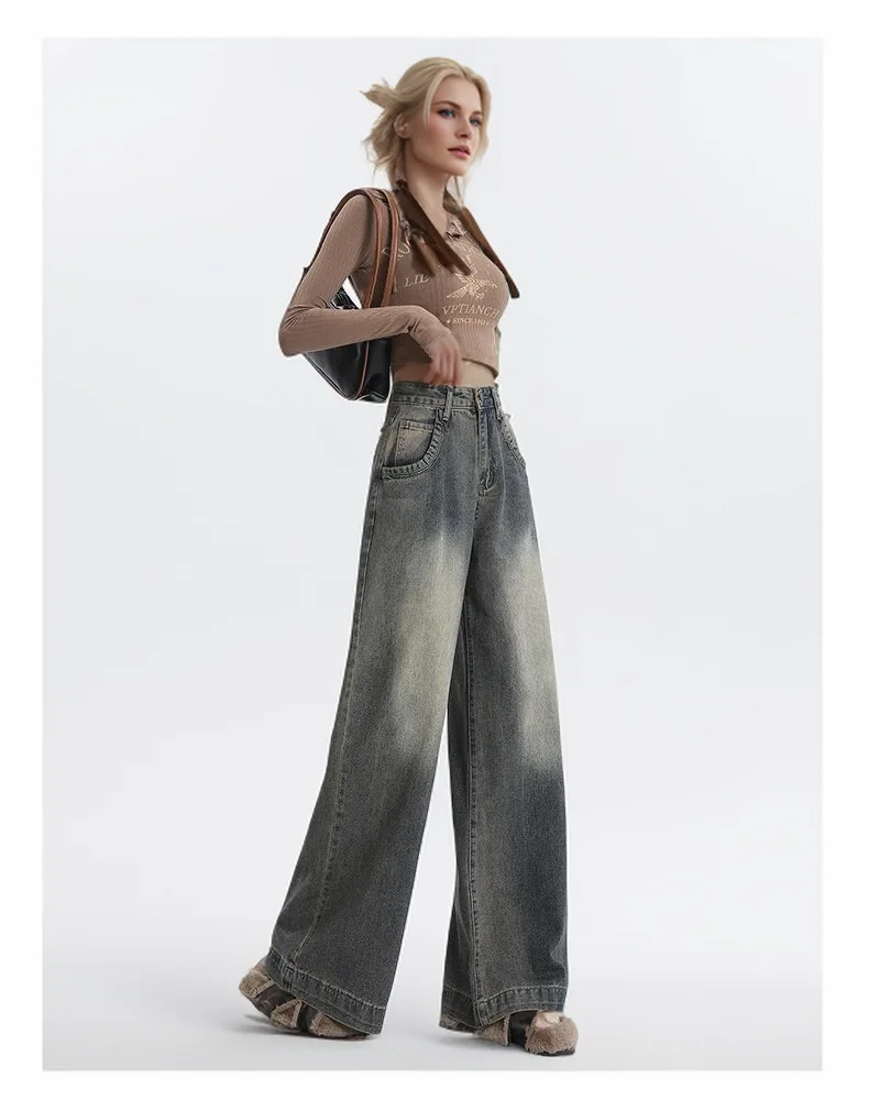 Petite girls XXS Blue Casual Y2k Jeans Vintage Cowboy Pants Haraiuku High Waist Straight Appear Thin Korean Denim Trousers