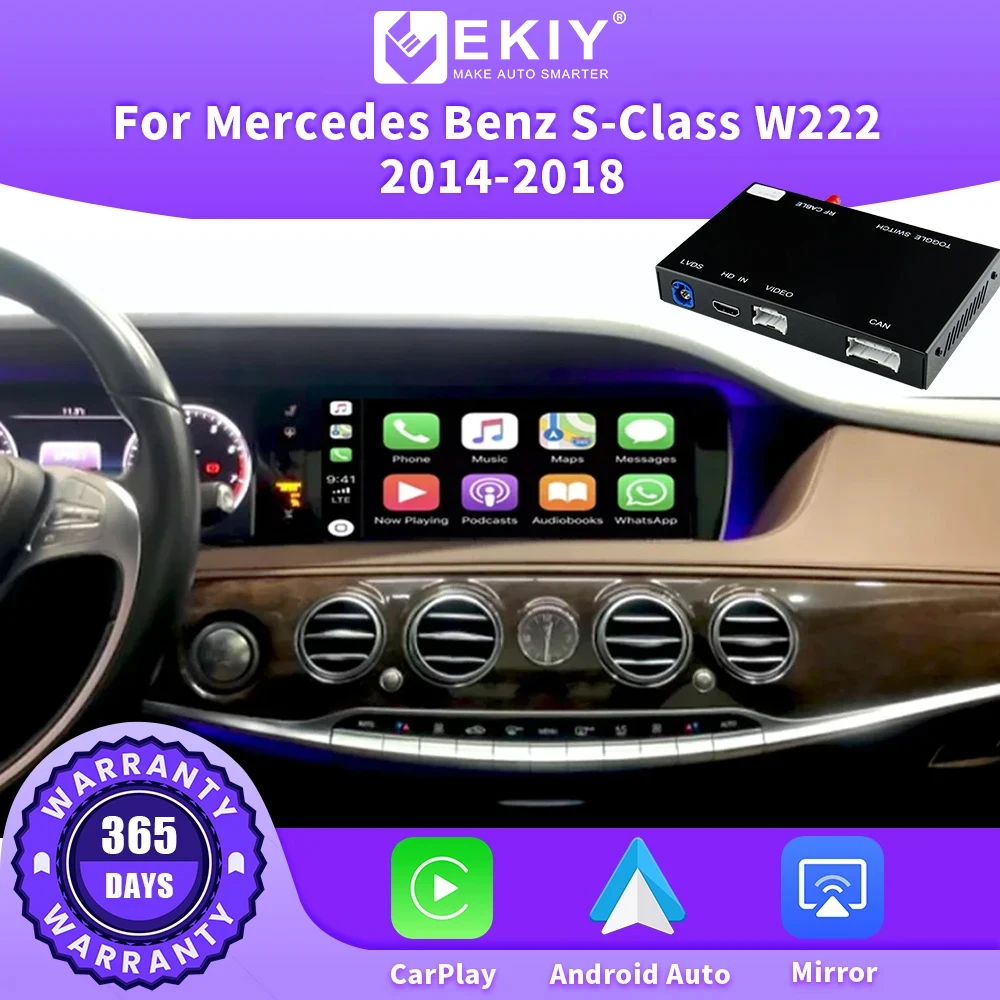 

EKIY беспроводной CarPlay для Mercedes Benz S-Class W222 2014-2018 с Android Авто Mirror Link AirPlay навигация для автомобиля