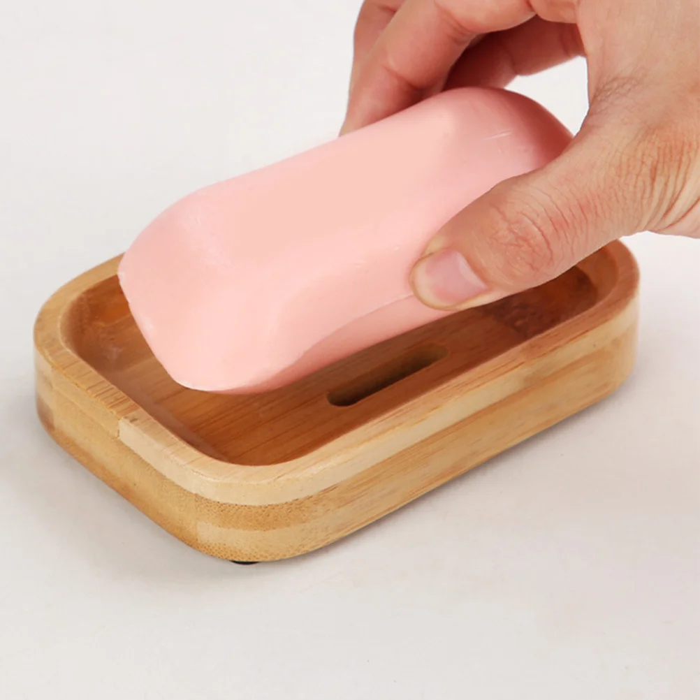 

Bamboo Soap Dish Practical Design Clear Texture Easy to Store Suitable for Bathroom Kitchen Various Colors