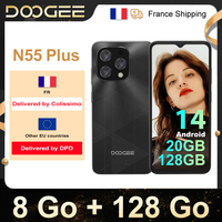 Doogee-smartphone N55 Plus, Android 14, screen water drop 90Hz 6.56, 8 GB + 128 Go, battery mAh, camera 13MP,