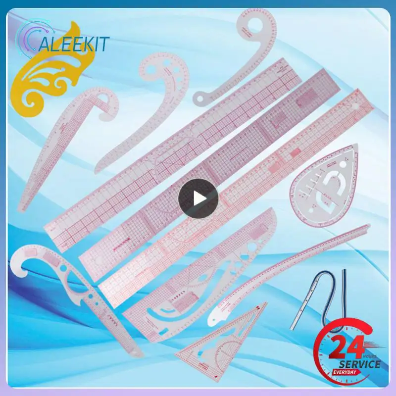 Multifunction  Plastic French Curve Sewing Ruler Measure Tailor Ruler Making Clothing 360 Degree Bend Ruler Tools Cute Ruler