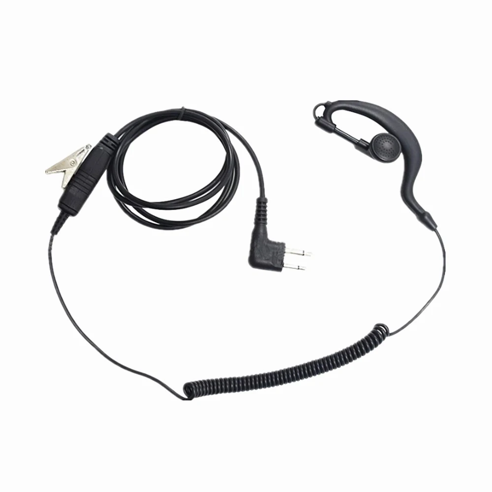 G Forma Eook Headset fone de ouvido Mic, Bobinando Ferro Clip para Motorola, GP88S, GP300, GP3688, EP450, BPE40, PR400, rádio Walkie Talkies, 10 pcs