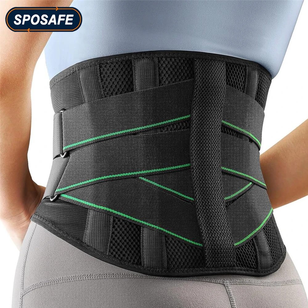 

Adjustable Back Support Belt Breathable Lumbar Brace with 5 Metal Stays for Sciatica, Herniated Disc, Scoliosis, Men Women Work