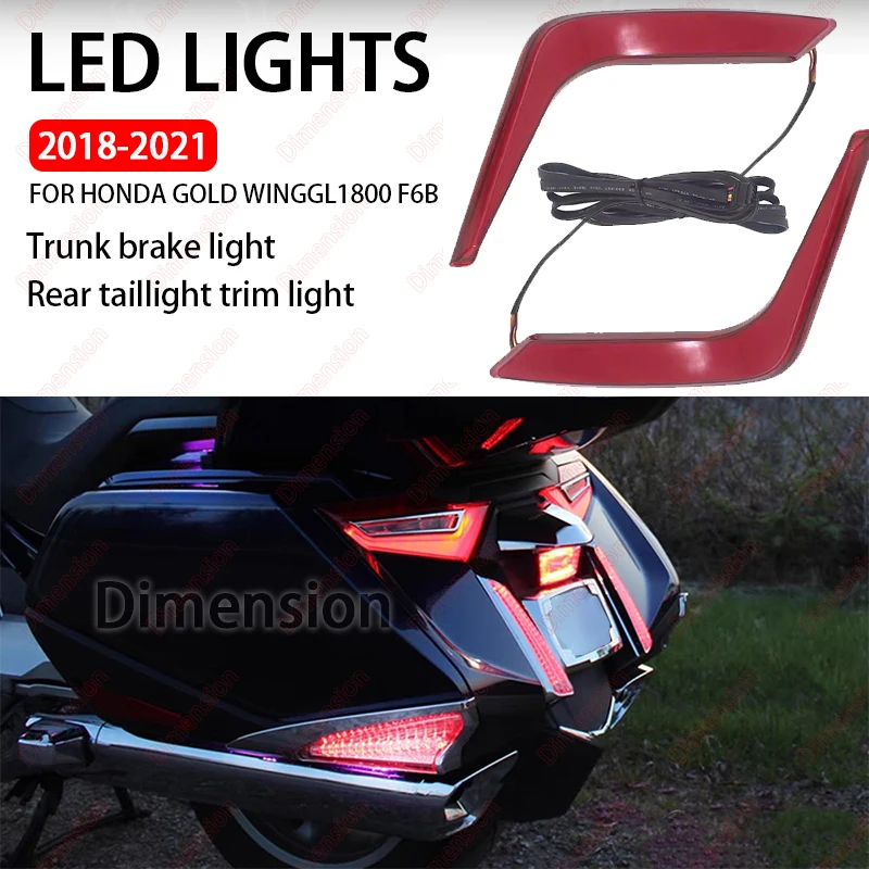 

LED Turn Signal Brake Light Indicator Tail Lamp Kit Rear Saddlebag Accent For Honda Goldwing GL 1800 Gold Wing GL1800 2018-2020