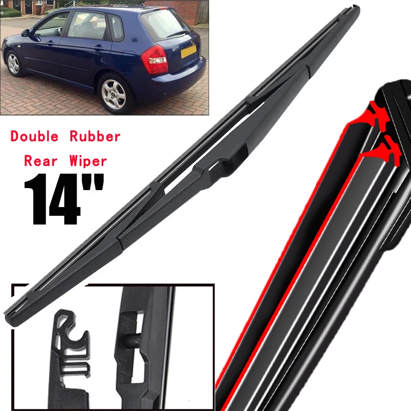 

Car Wiper 14" Rear Wiper Blade For Kia Cerato Sephia Spectra LD Hatchback 2003 - 2008 Windshield Windscreen Tailgate Window