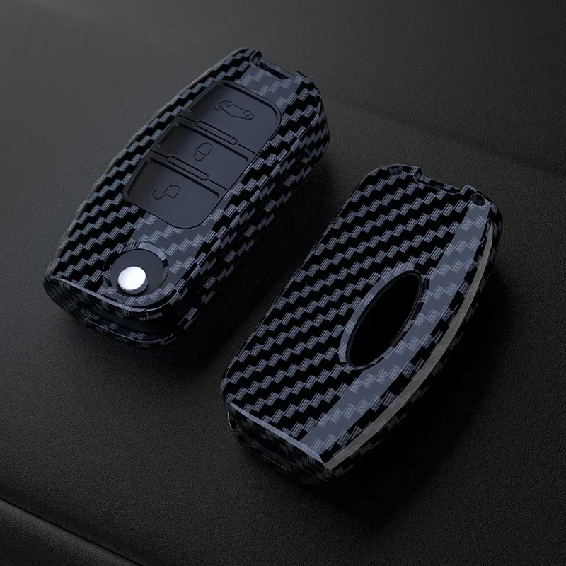 

ABS Carbon Fiber Car Key Case Cover For Ford Fiesta Focus 2 Ecosport Kuga Escape Falcon B-Max C-Max Eco Sport Galaxy Accessories