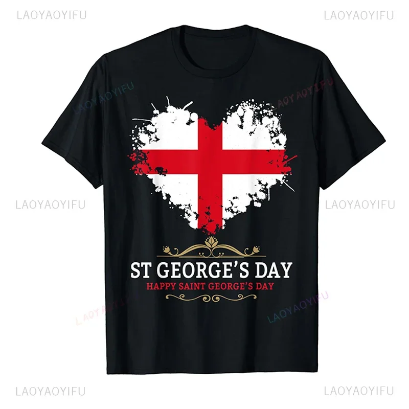 Fashion Trends Streetwear New England London Printed T-shirt Flag British Union Retro Aesthetic Unisex Patriotic Clothing