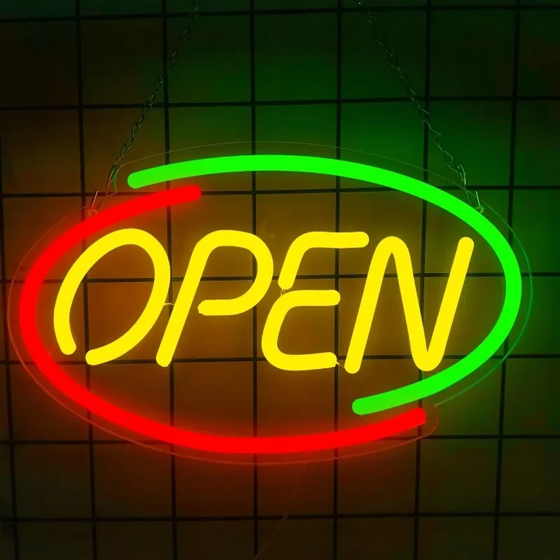 LED Open Neon Signs for Business Window Doors, USB-powered Windows Shop Bar Salon Restaurant Wall Shop Bar